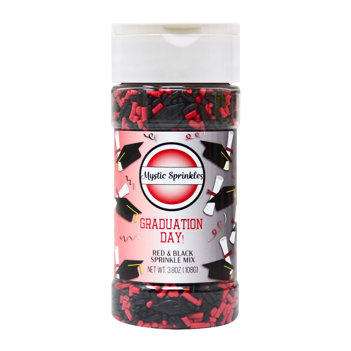 Load image into Gallery viewer, Graduation Day! Red &amp;amp; Black Sprinkle Mix 3.8oz
