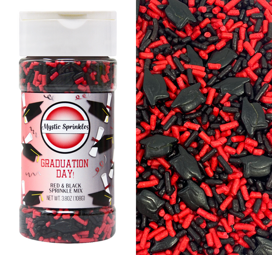 Graduation Day! Red & Black Sprinkle Mix 3.8oz