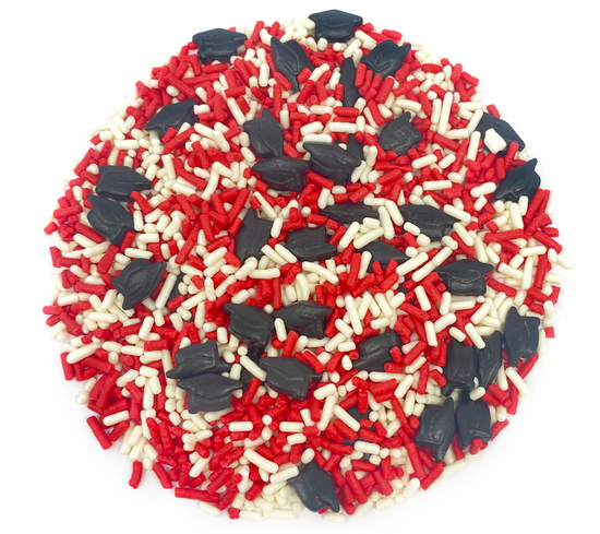 Graduation Day! Red & White Sprinkle Mix 3.8oz
