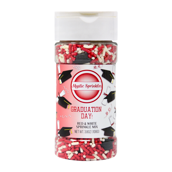 Graduation Day! Red & White Sprinkle Mix 3.8oz