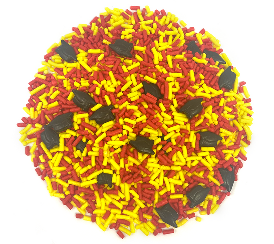 Load image into Gallery viewer, Graduation Day! Red &amp;amp; Yellow Sprinkle Mix 3.8oz
