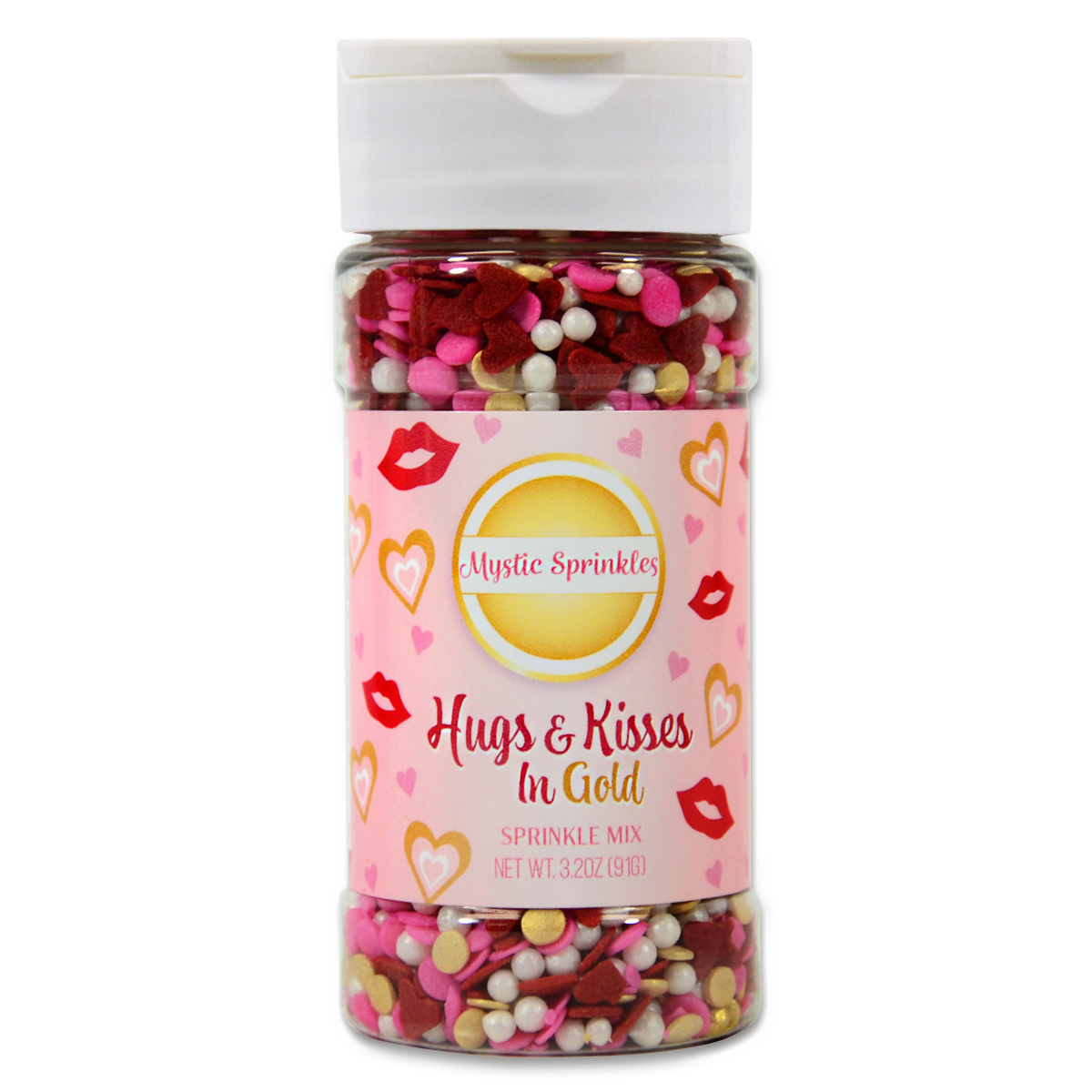 Hugs & Kisses Sprinkle Mix in Gold Sprinkle Mix 3.2oz Bottle