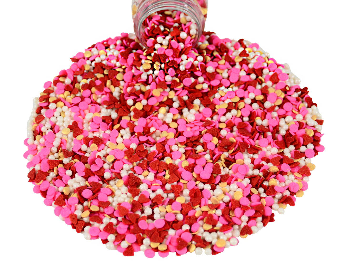 Hugs & Kisses Sprinkle Mix in Gold Sprinkle Mix 3.2oz Bottle