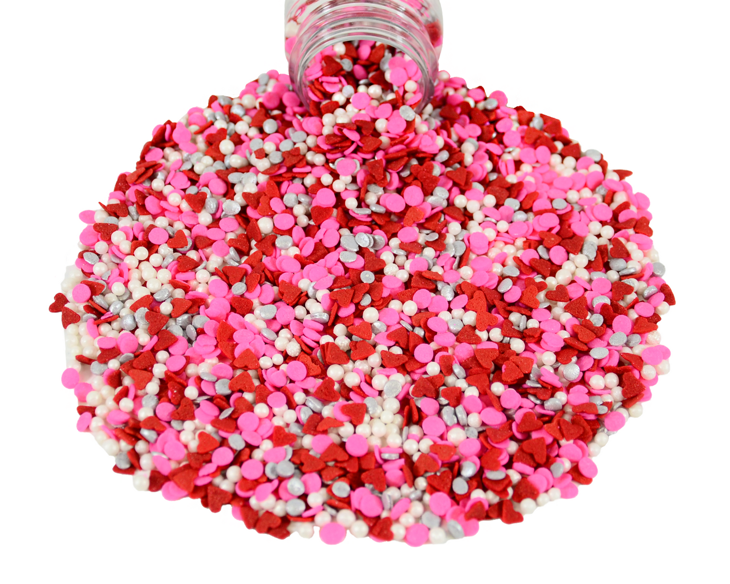 Hugs & Kisses Sprinkle Mix in Silver Sprinkle Mix 3.2oz Bottle