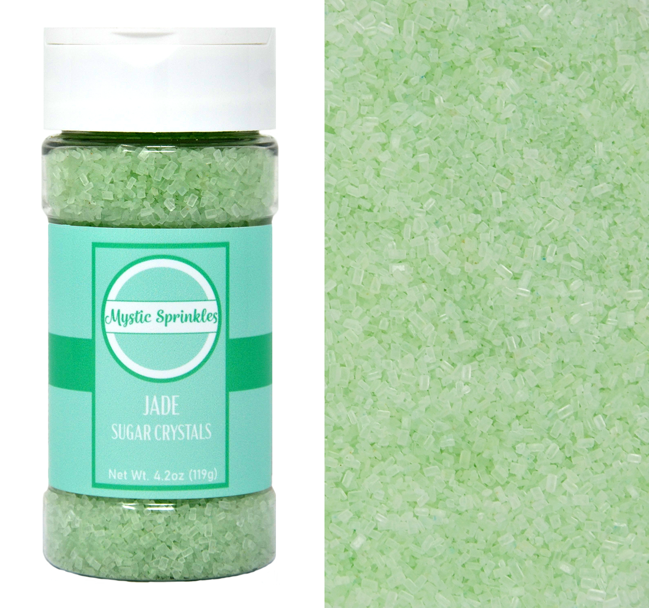 Jade - Light Green Sugar Crystals 4.2oz Bottle