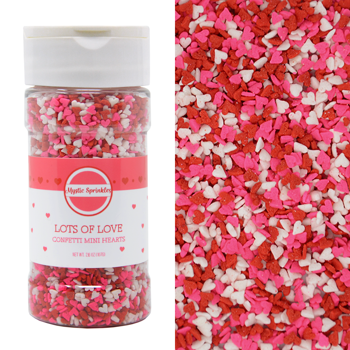 Lots of Love Valentines Confetti Mini Hearts 2.6oz Bottle