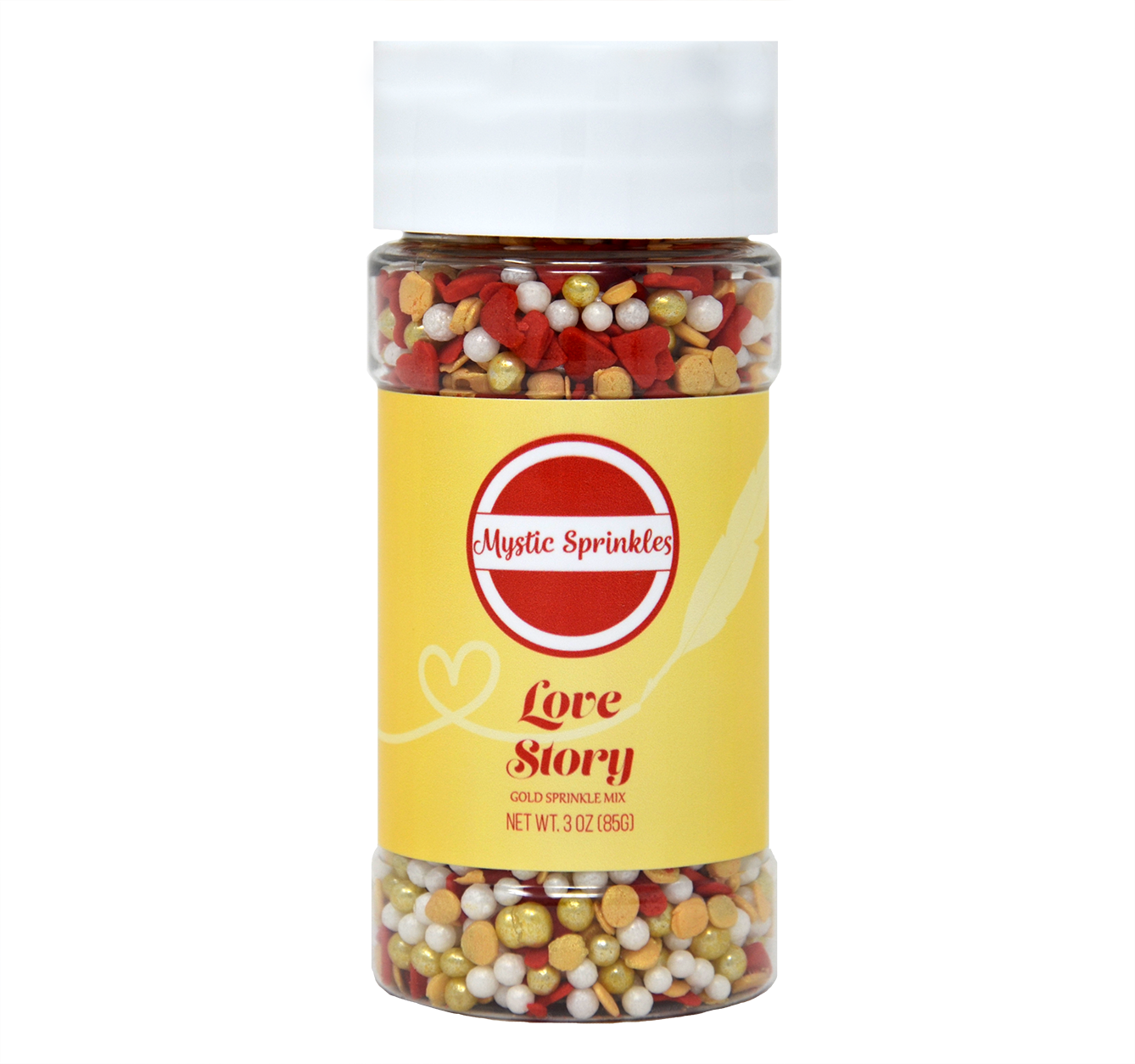 Love Story Sprinkle Mix In Gold 3.3oz Bottle