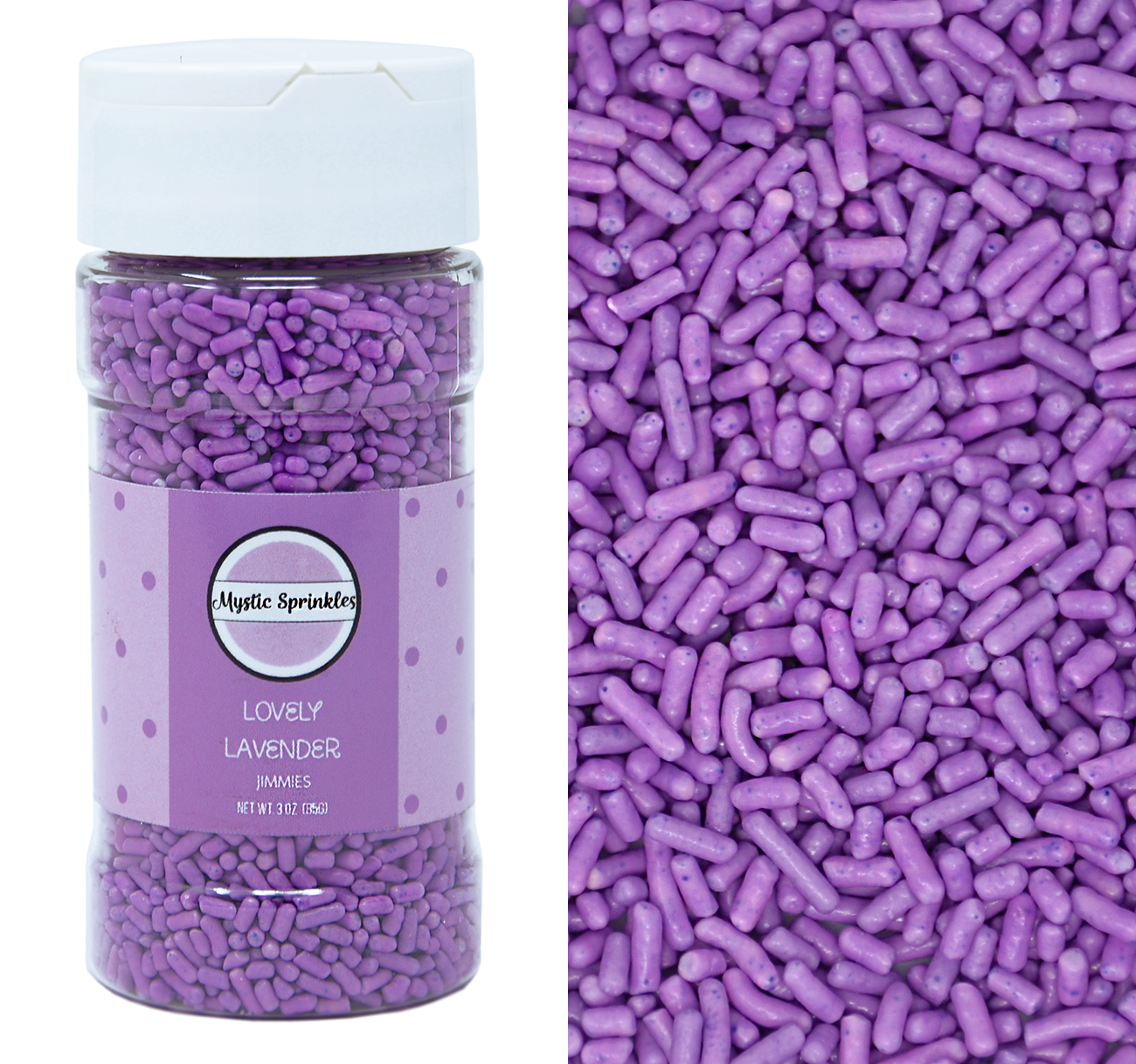 Lovely Lavender Jimmies Sprinkles 3oz Bottle