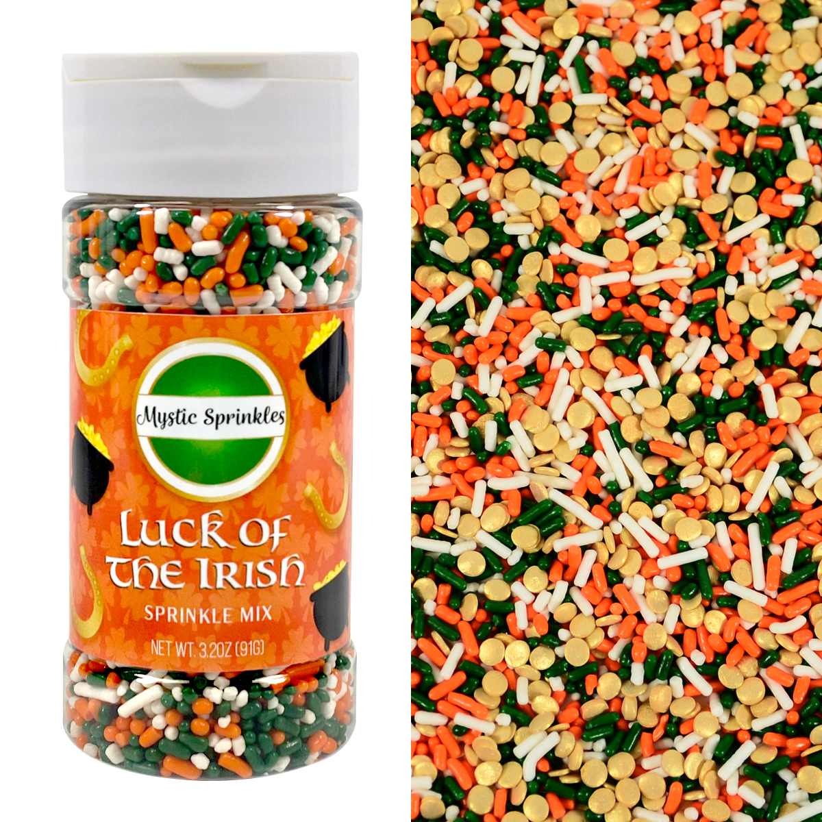 Load image into Gallery viewer, Luck of the Irish Sprinkle Mix 3.2oz Bottle
