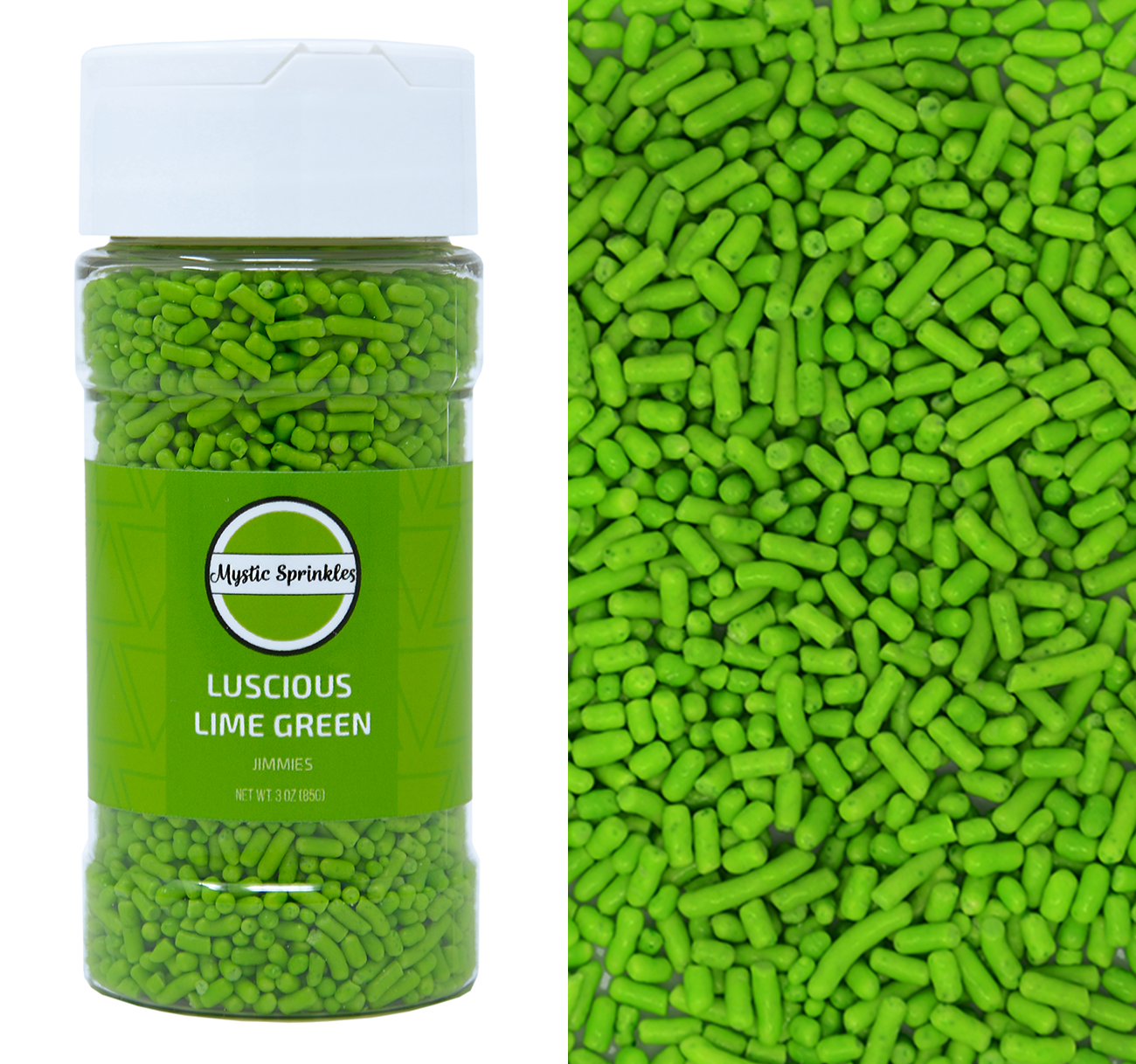 Luscious Lime Green Jimmies Sprinkles 3oz Bottle