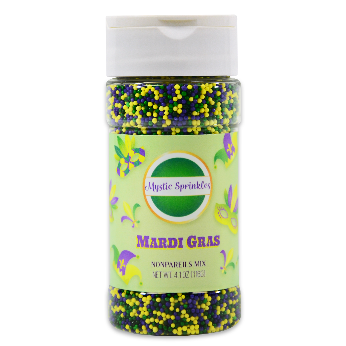 King Bacchus Mardi Gras Sprinkle Mix 3.4oz Bottle – Mystic Sprinkles
