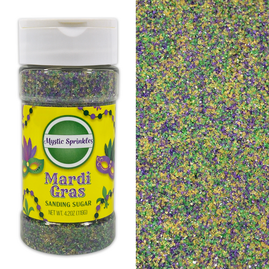 Mardi Gras Sanding Sugar Mix 4.2oz Bottle