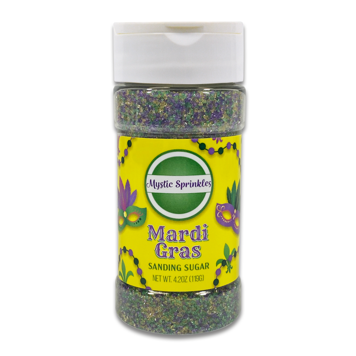 Mardi Gras Sanding Sugar Mix 4.2oz Bottle