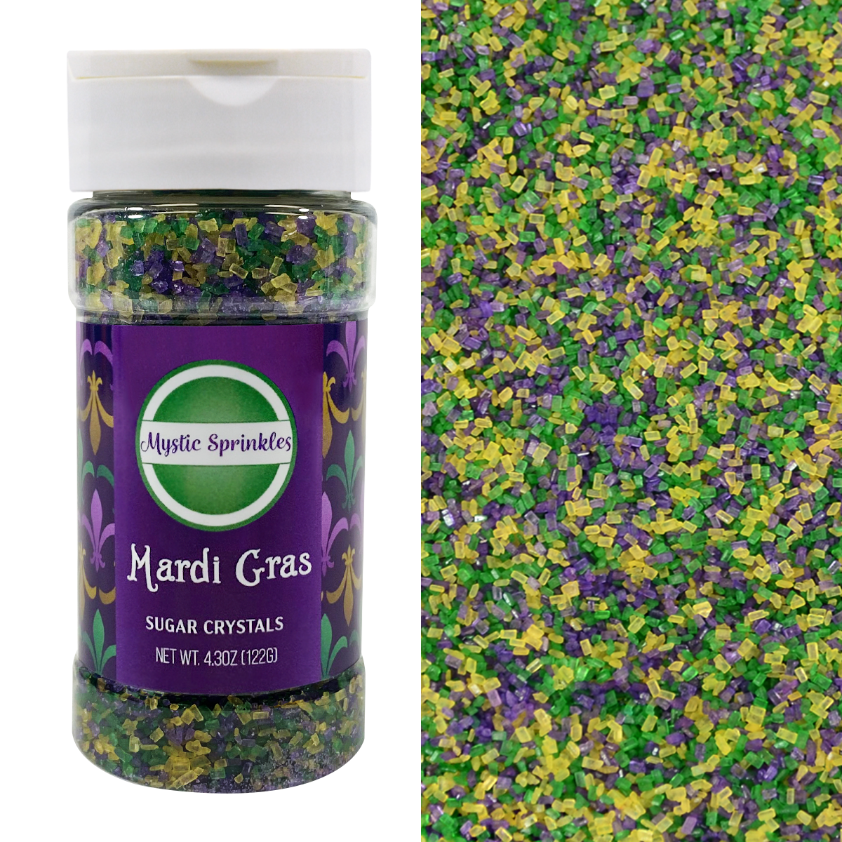 Mardi Gras Sugar Crystal Mix 4.3oz Bottle