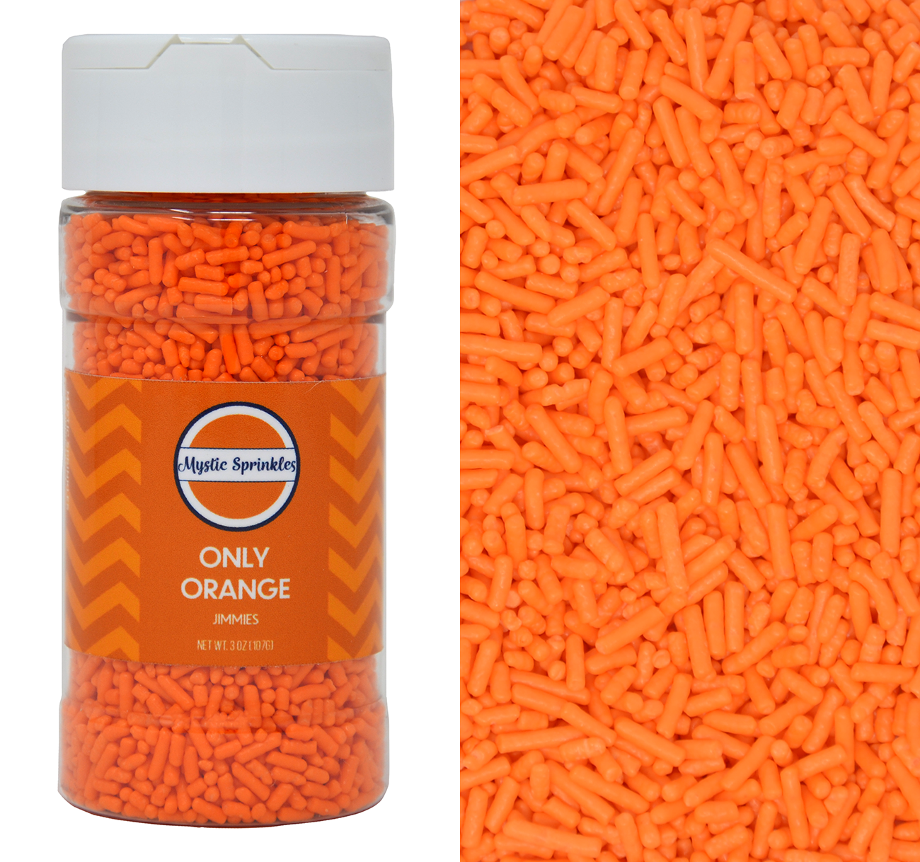Only Orange Jimmies Sprinkles 3oz Bottle