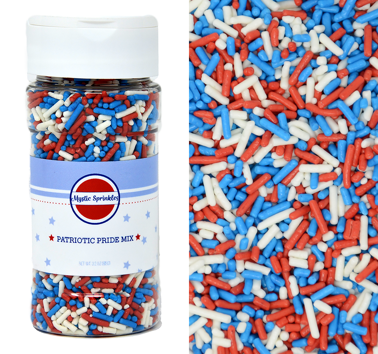 Patriotic Pride Jimmies Sprinkles 3.2 oz Bottle