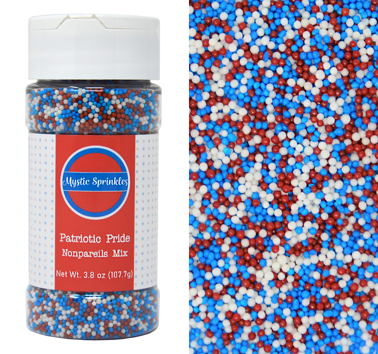 Patriotic Pride Nonpareils Mix 3.8oz Bottle