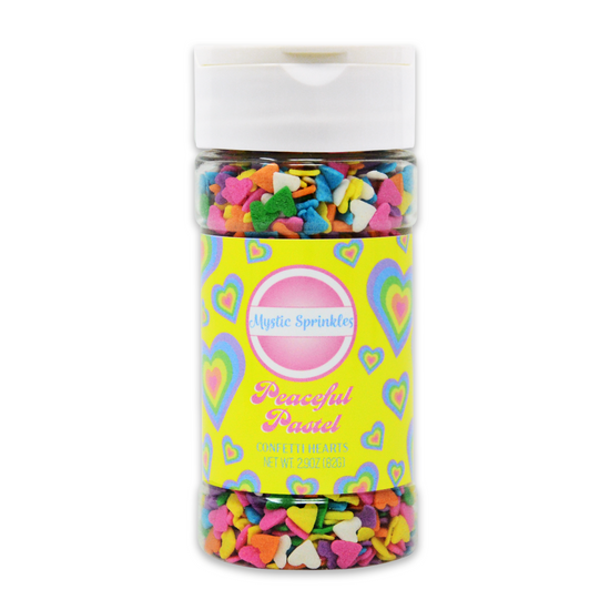 Peaceful Pastel Confetti Hearts 2.9oz Bottle