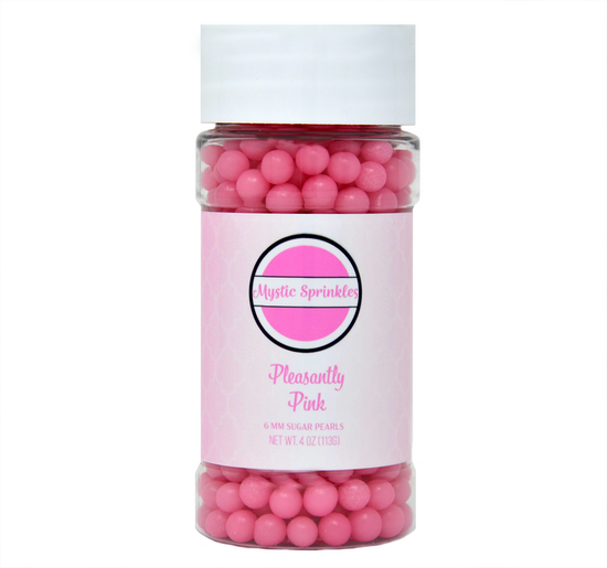 Pleasantly Pink 6mm Sugar Pearls 4oz