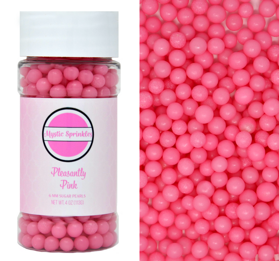 Pleasantly Pink 6mm Sugar Pearls 4oz