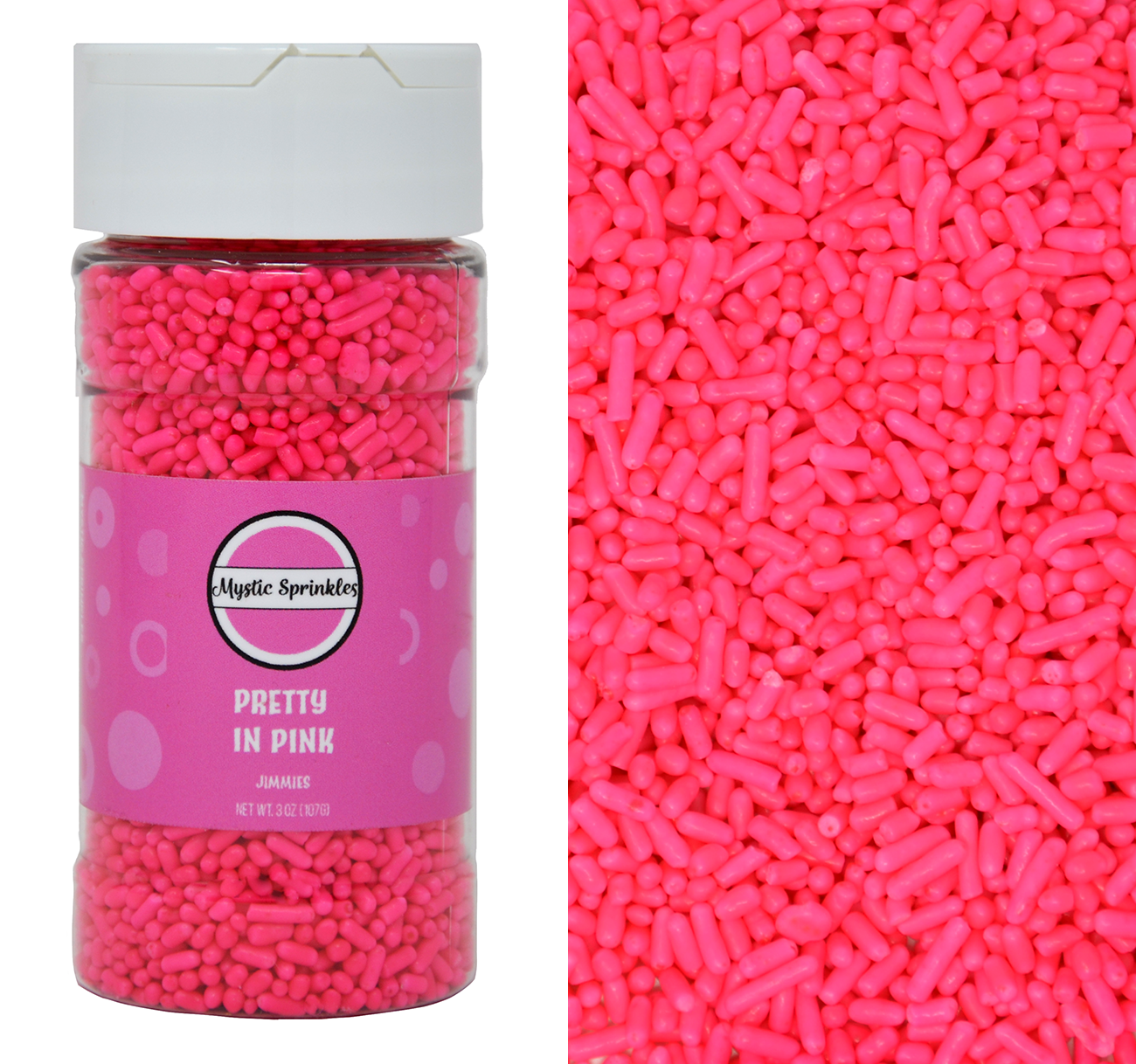 Pretty In Pink Jimmies Sprinkles 3oz Bottle