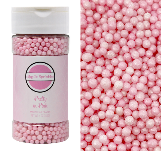 Pretty in Pink 4mm Sugar Pearls 4oz