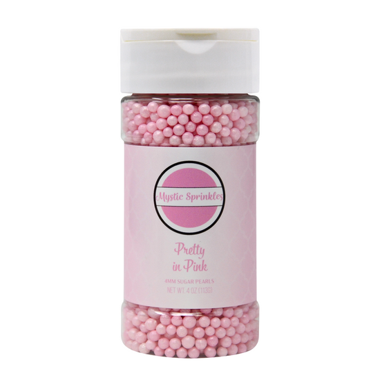 Pretty in Pink 4mm Sugar Pearls 4oz