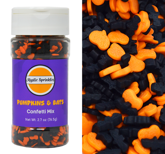 Pumpkins & Bats Confetti Mix Halloween Sprinkles 2.7oz Bottle