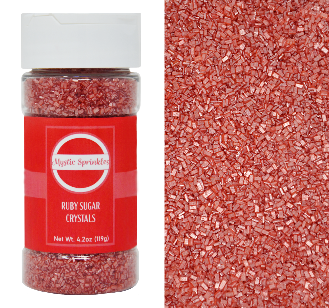 Ruby - Red Sugar Crystals 4.2oz Bottle