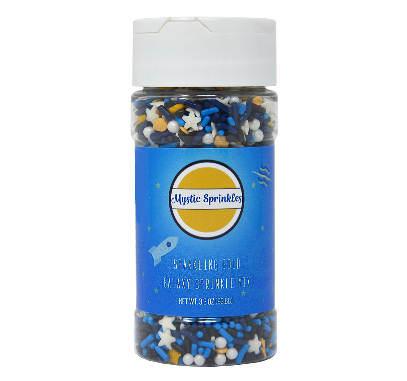 Load image into Gallery viewer, Sparkling Gold Galaxy Sprinkle Mix 3.3oz Bottle
