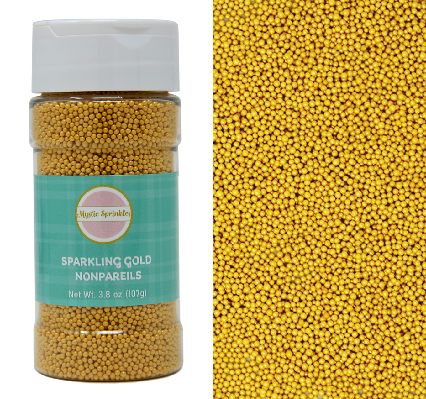 Sparkling Gold Nonpareils 3.8oz Bottle