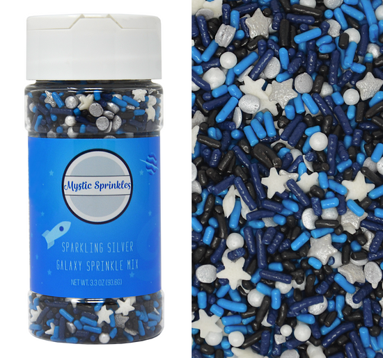 Sparkling Silver Galaxy Sprinkle Mix 3.3oz Bottle