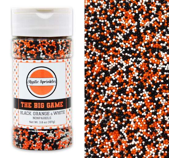 The Big Game: Black, Orange & White Nonpareil Mix 3.8oz