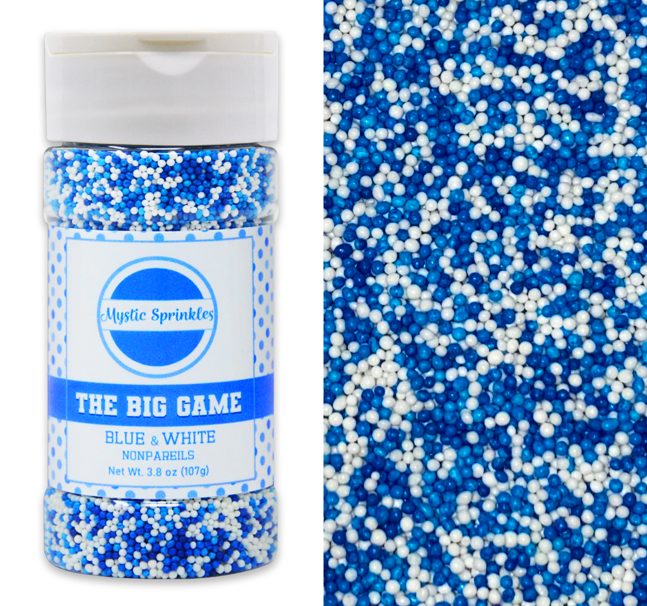 The Big Game: Blue & White Nonpareil Mix 3.8oz