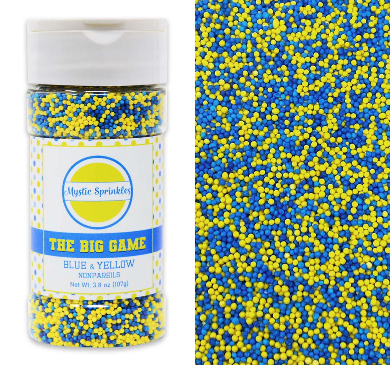 The Big Game: Blue & Yellow Nonpareil Mix 3.8oz