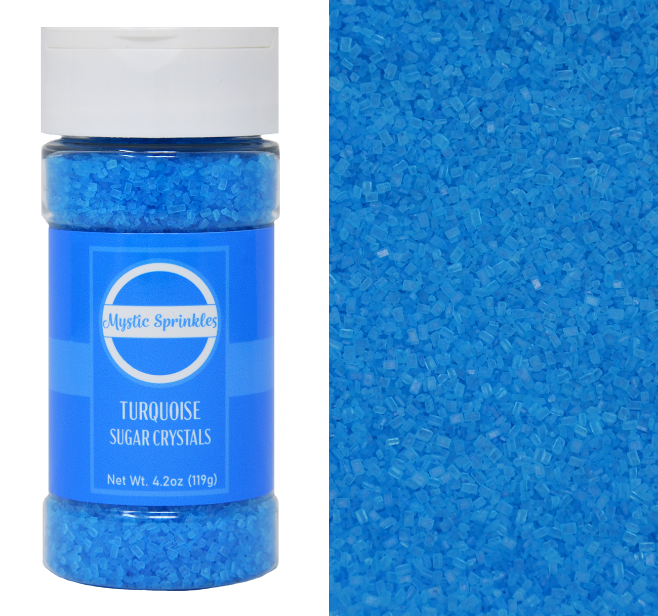 Turquoise - Blue Sugar Crystals 4.2oz Bottle