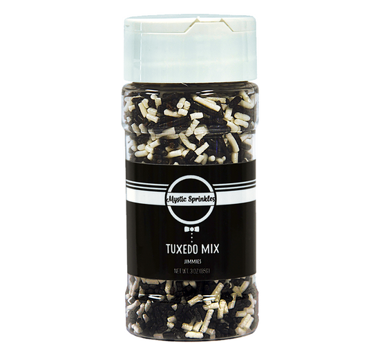 Tuxedo Mix Jimmies Sprinkles 3oz Bottle