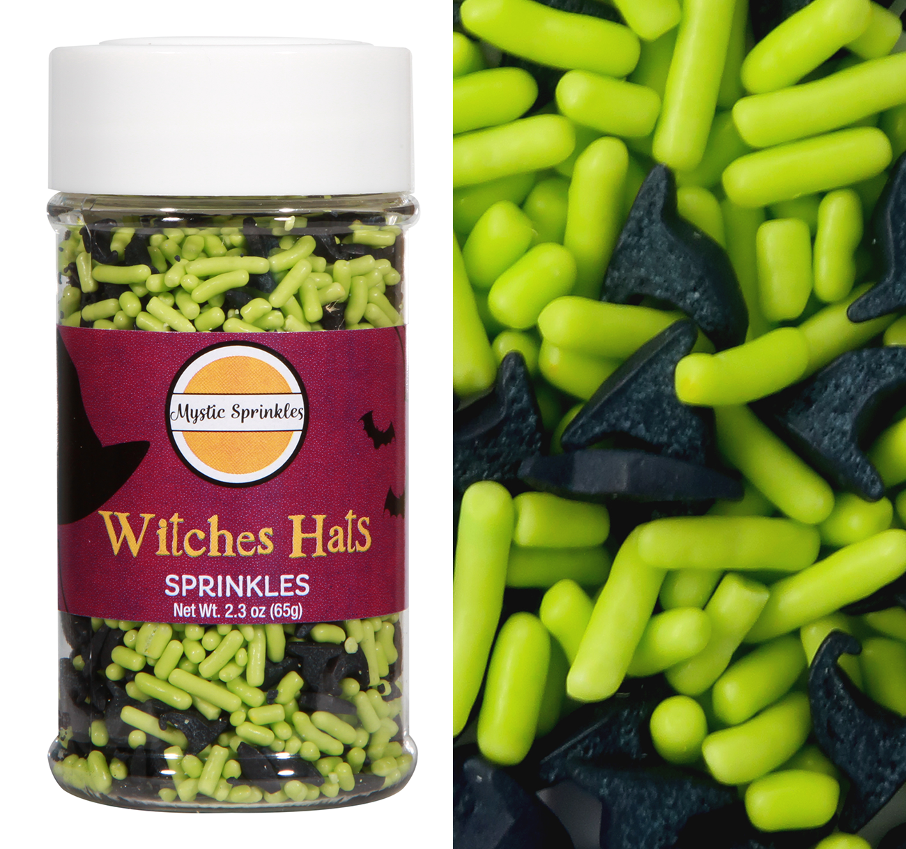Witches Hats Halloween Sprinkle Mix 2.3oz Bottle