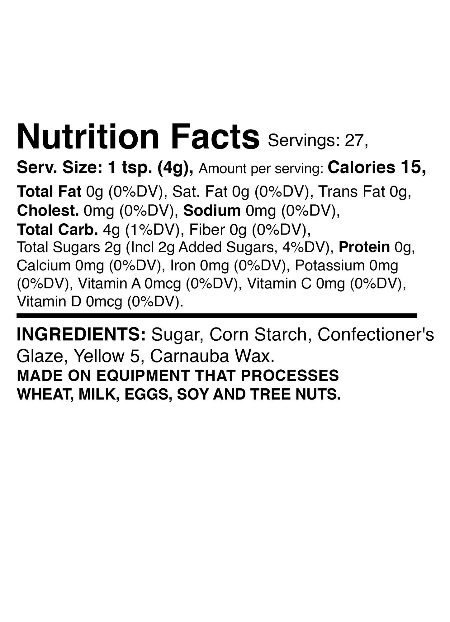 Yummy Yellow Nonpareils 3.8oz Bottle