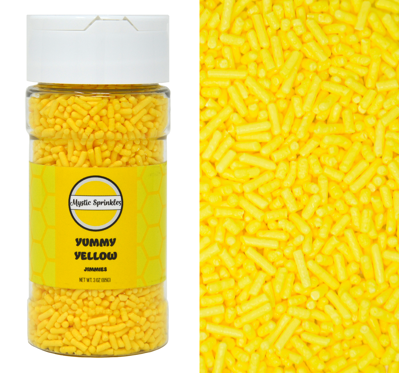 Yummy Yellow Jimmies Sprinkles 3oz Bottle