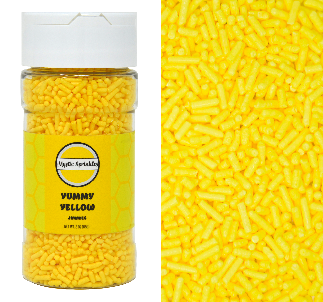 Load image into Gallery viewer, Yummy Yellow Jimmies Sprinkles 3oz Bottle
