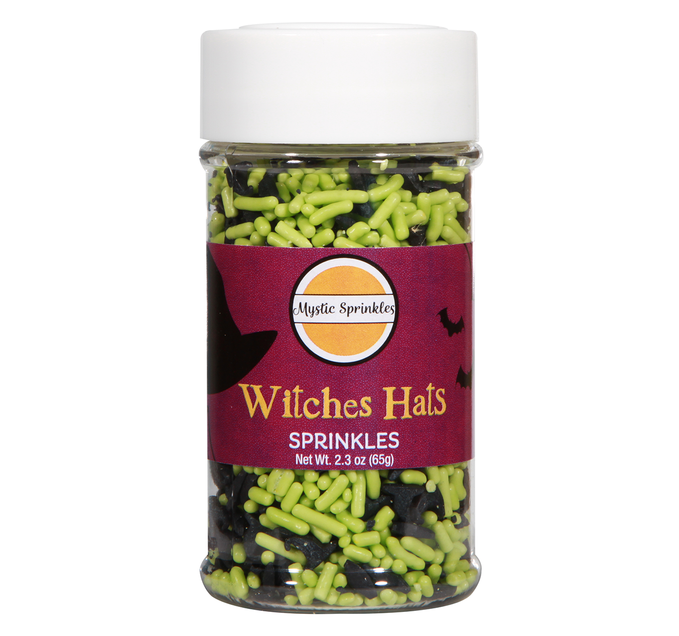 Witches Hats Halloween Sprinkle Mix 2.3oz Bottle